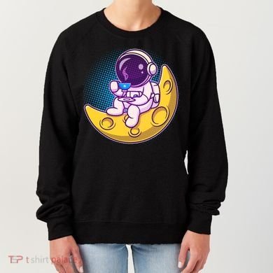 Cute Little Astronaut Drinking Coffee Women's Sweatshirt