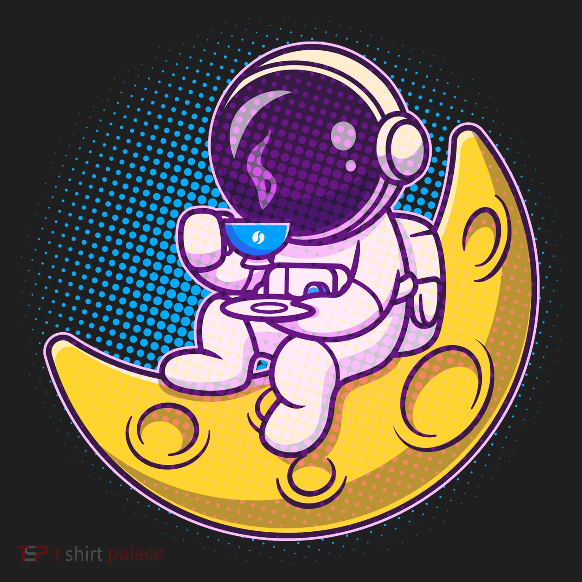 Cute Little Astronaut Drinking Coffee Women's Sweatshirt