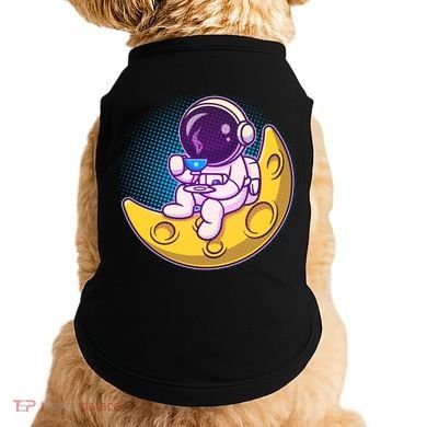 Cute Little Astronaut Drinking Coffee Doggie Tank