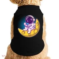 Cute Little Astronaut Drinking Coffee Doggie Tank thumb 0