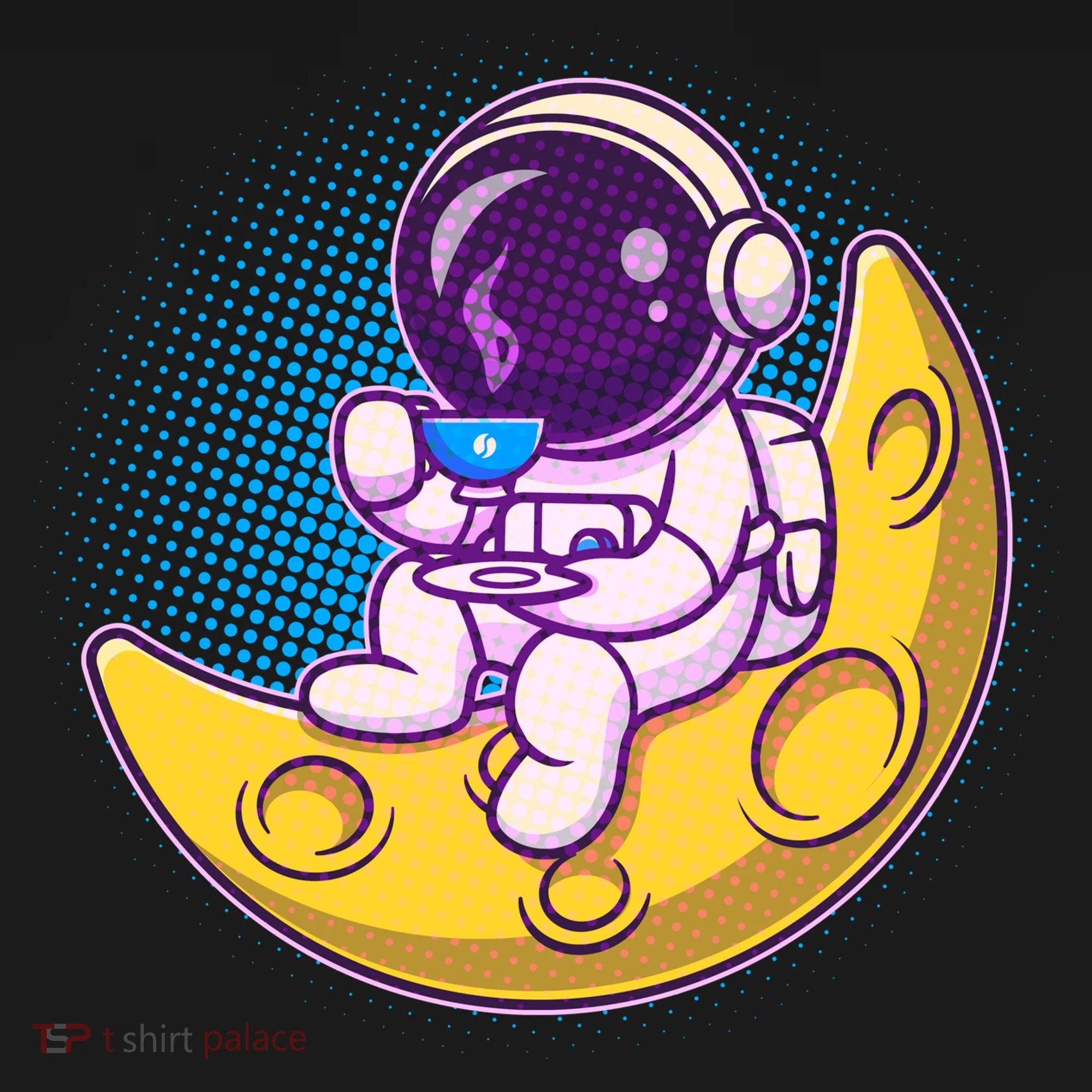 Cute Little Astronaut Drinking Coffee Doggie Tank