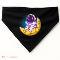 Cute Little Astronaut Drinking Coffee USA-Made Doggie Bandana thumb 0