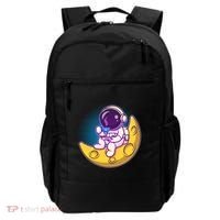 Cute Little Astronaut Drinking Coffee Backpack thumb 0