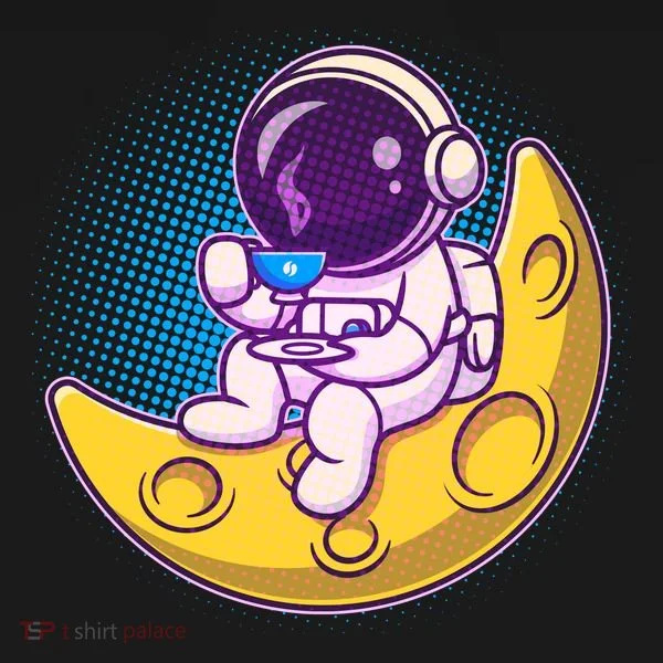 Cute Little Astronaut Drinking Coffee Bucket Hat