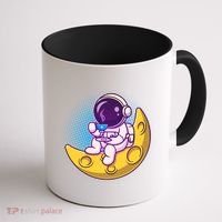 Cute Little Astronaut Drinking Coffee Coffee Mug thumb 1