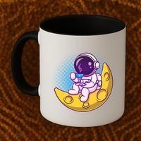 Cute Little Astronaut Drinking Coffee Coffee Mug thumb 2