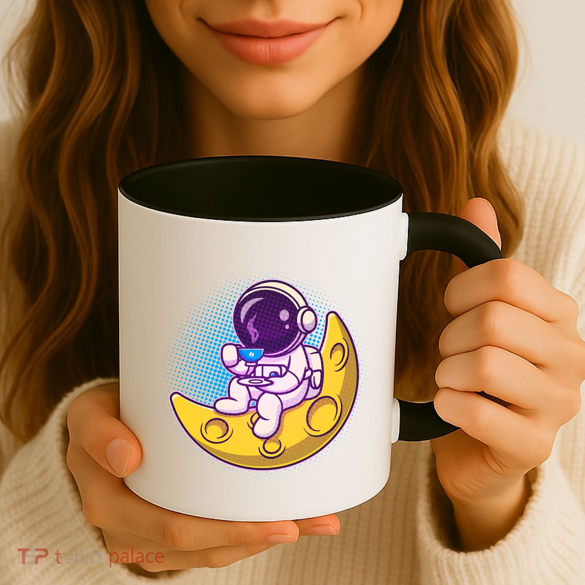 Cute Little Astronaut Drinking Coffee Coffee Mug