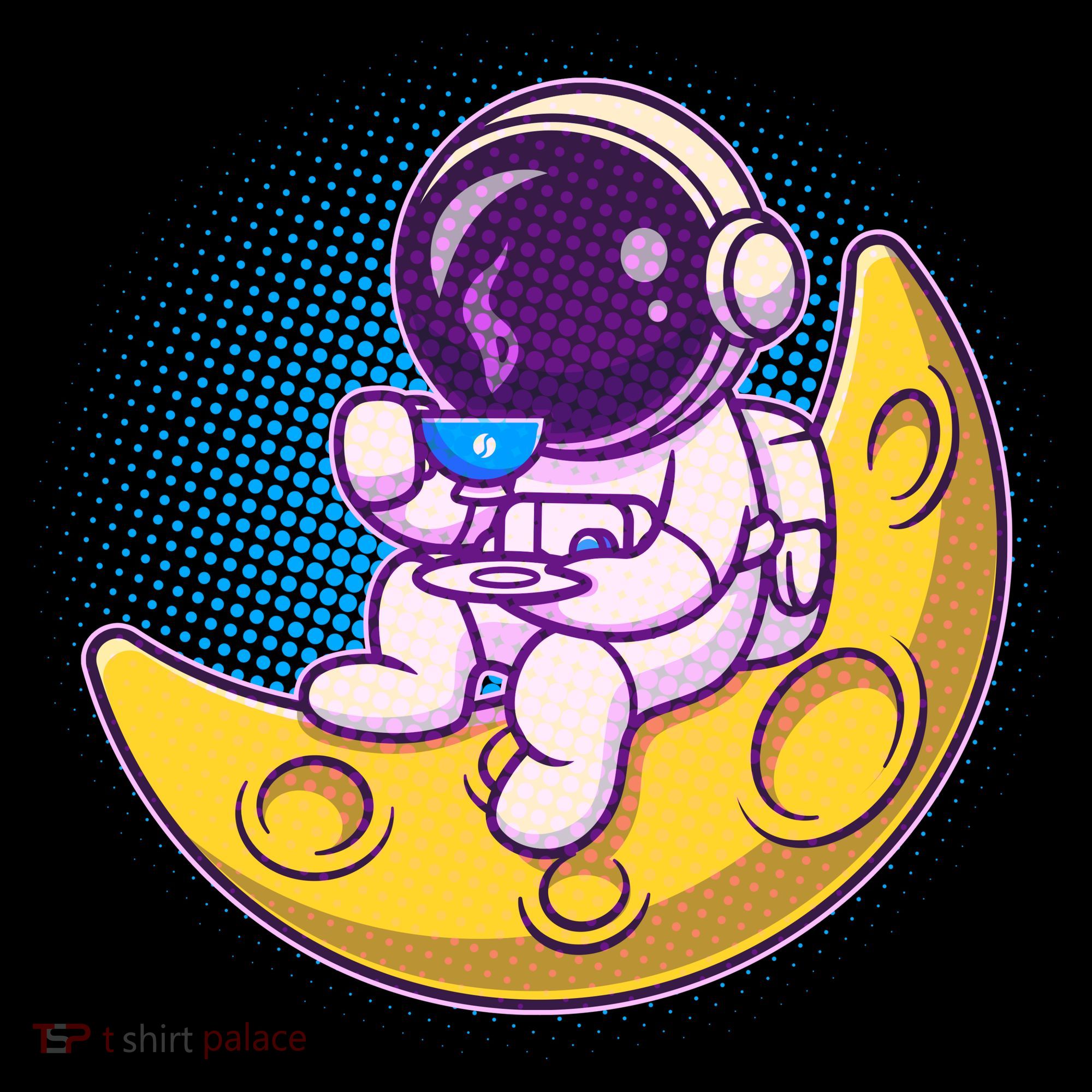 Cute Little Astronaut Drinking Coffee Women's Hoodie