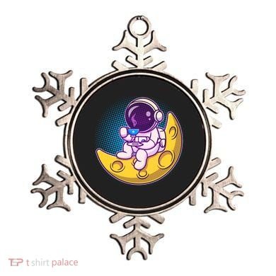 Cute Little Astronaut Drinking Coffee Ornament