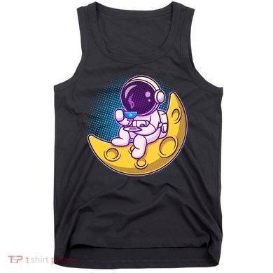 Cute Little Astronaut Drinking Coffee Tank Top