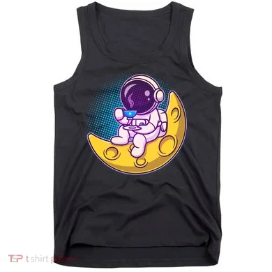 Cute Little Astronaut Drinking Coffee Tank Top