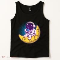 Cute Little Astronaut Drinking Coffee Tank Top thumb 2