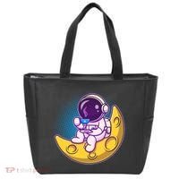 Cute Little Astronaut Drinking Coffee Tote Bag thumb 0
