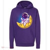 Cute Little Astronaut Drinking Coffee Hoodie thumb 0