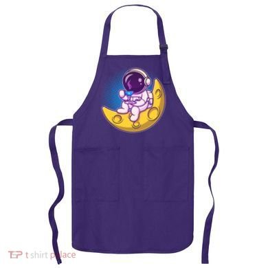 Cute Little Astronaut Drinking Coffee Apron