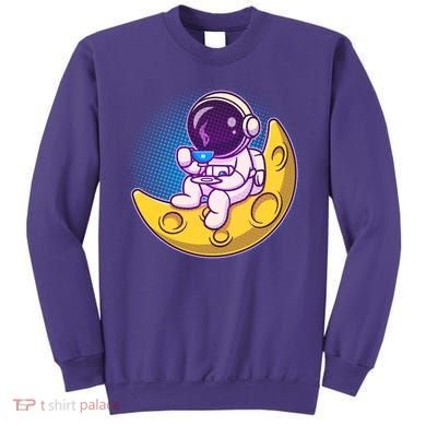 Cute Little Astronaut Drinking Coffee Sweatshirt