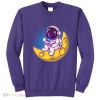 Cute Little Astronaut Drinking Coffee Sweatshirt thumb 0