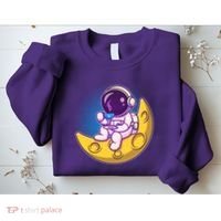 Cute Little Astronaut Drinking Coffee Sweatshirt thumb 2