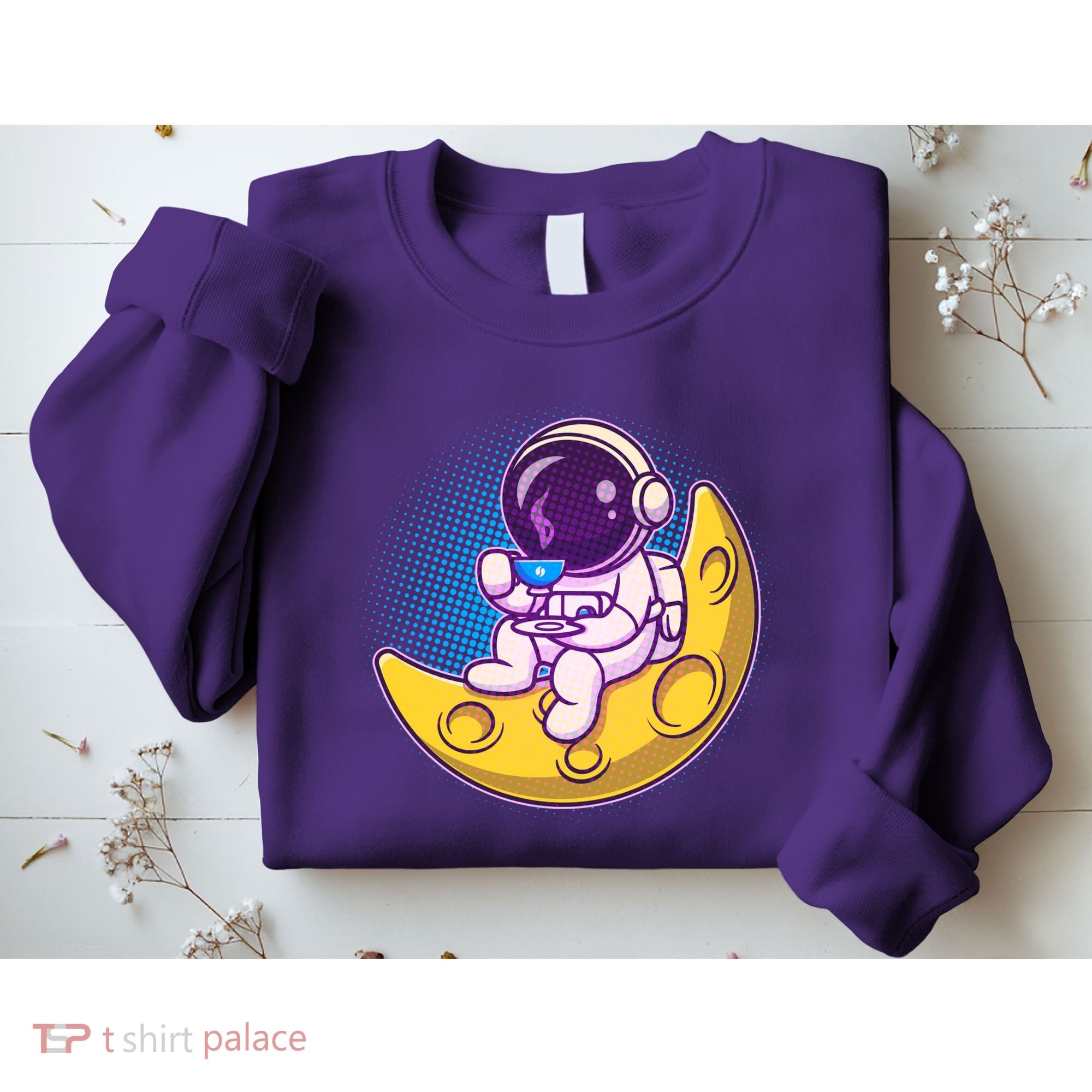 Cute Little Astronaut Drinking Coffee Sweatshirt