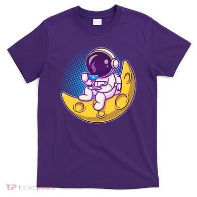 Cute Little Astronaut Drinking Coffee T-Shirt
