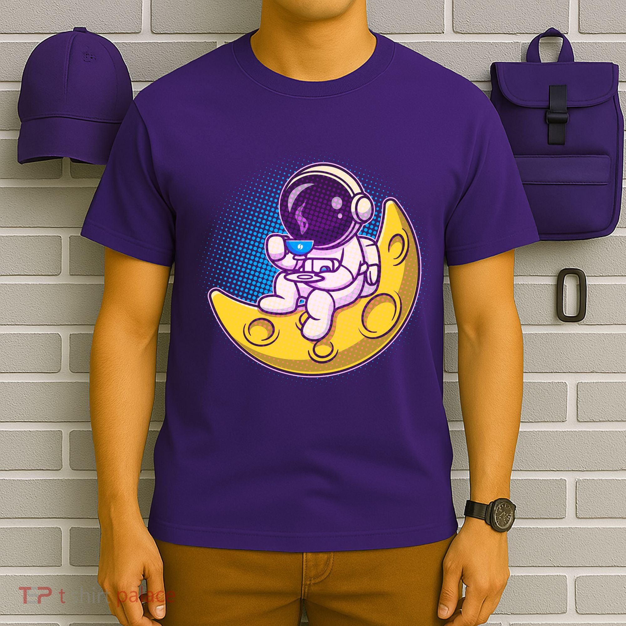 Cute Little Astronaut Drinking Coffee T-Shirt