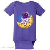 Cute Little Astronaut Drinking Coffee Baby Bodysuit thumb 0