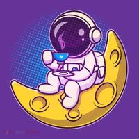 Cute Little Astronaut Drinking Coffee Hat thumb 2