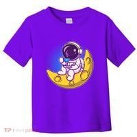 Cute Little Astronaut Drinking Coffee Toddler T-Shirt thumb 0