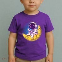 Cute Little Astronaut Drinking Coffee Toddler T-Shirt thumb 2