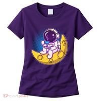 Cute Little Astronaut Drinking Coffee Women's T-Shirt thumb 0