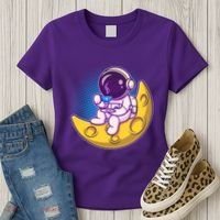 Cute Little Astronaut Drinking Coffee Women's T-Shirt thumb 3
