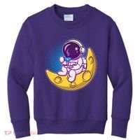 Cute Little Astronaut Drinking Coffee Kids Sweatshirt thumb 0