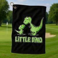 Cute Little Dino Dinosaur Little Younger Sibling Golf Towel thumb 1
