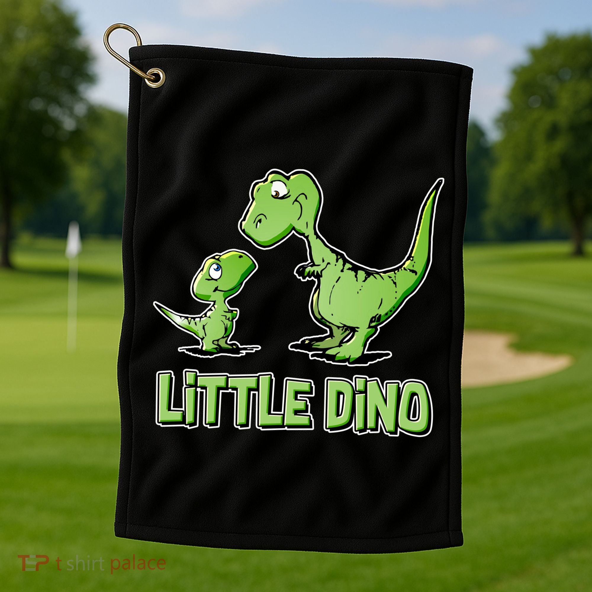 Cute Little Dino Dinosaur Little Younger Sibling Golf Towel