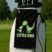 Cute Little Dino Dinosaur Little Younger Sibling Golf Towel thumb 2