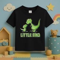 Cute Little Dino Dinosaur Little Younger Sibling Toddler T-Shirt thumb 3