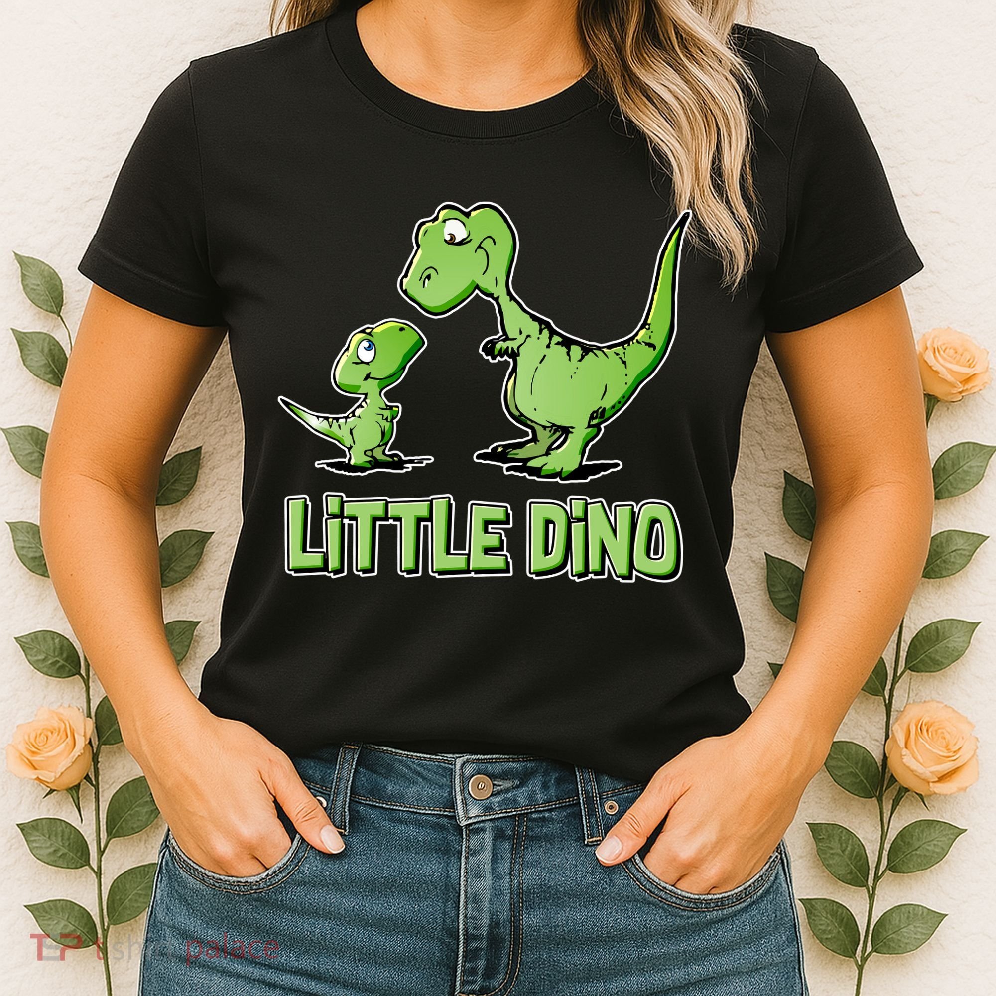 Cute Little Dino Dinosaur Little Younger Sibling Women's T-Shirt