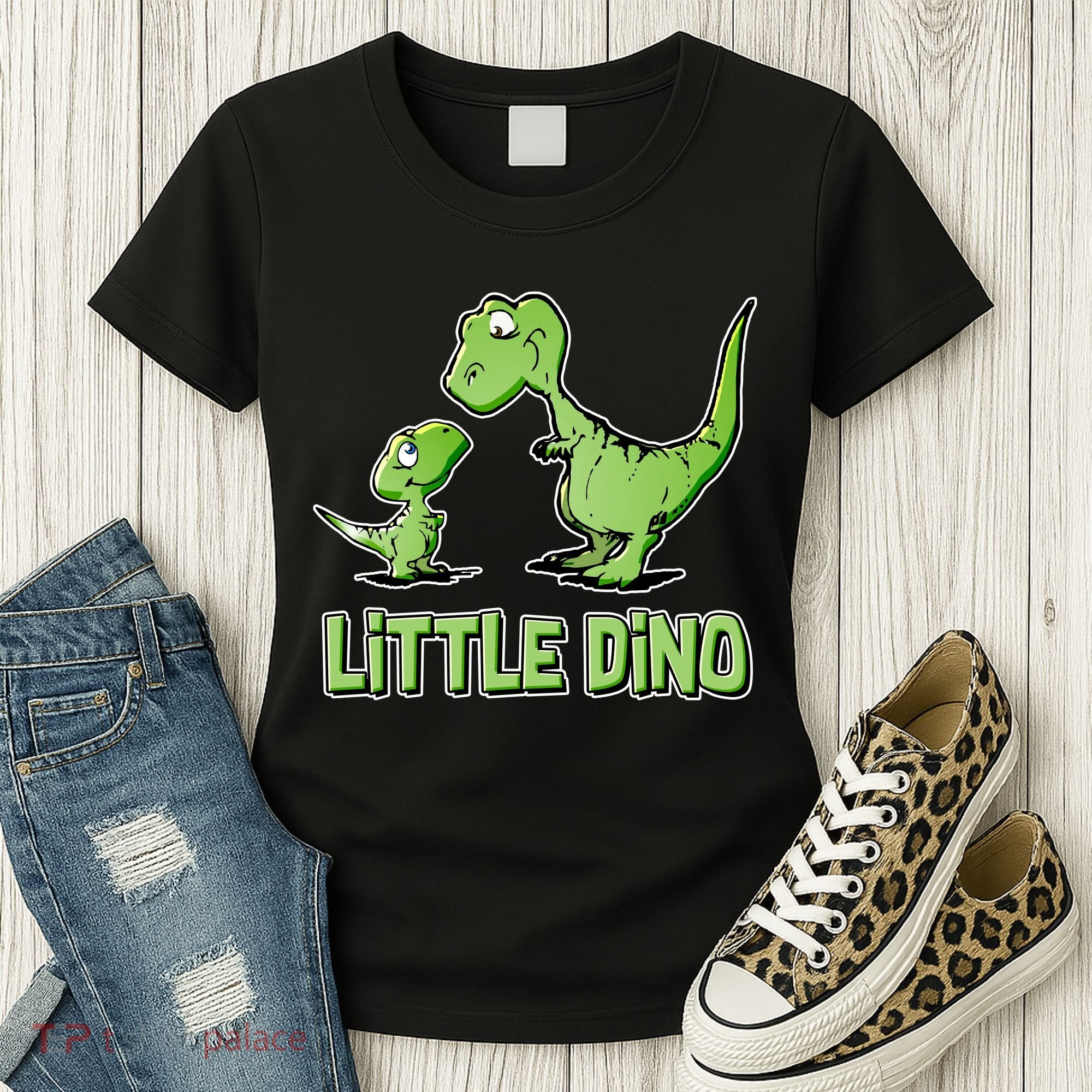 Cute Little Dino Dinosaur Little Younger Sibling Women's T-Shirt