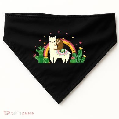 Cute Llama Sloth Love USA-Made Doggie Bandana