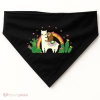 Cute Llama Sloth Love USA-Made Doggie Bandana thumb 0