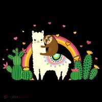 Cute Llama Sloth Love USA-Made Doggie Bandana thumb 2