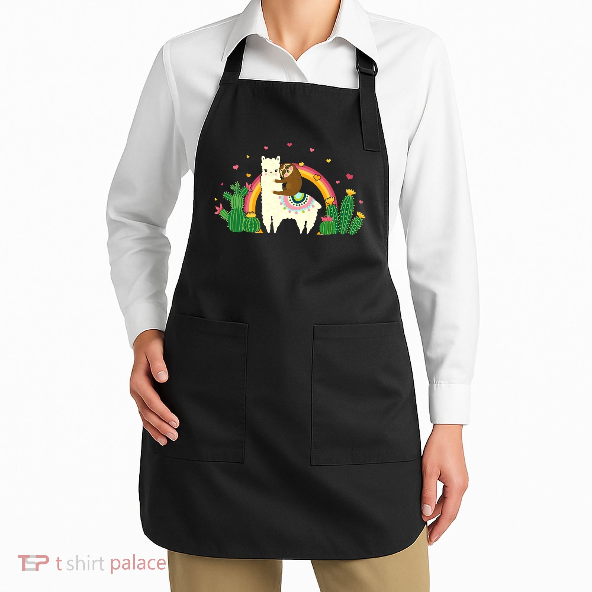 Cute Llama Sloth Love Apron