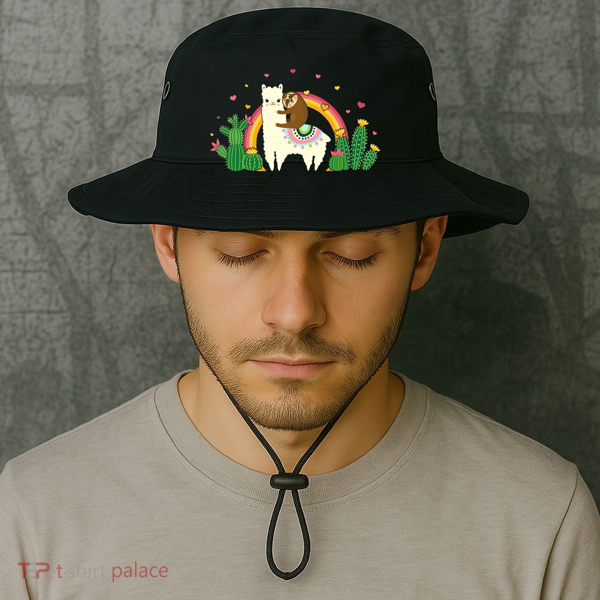 Cute Llama Sloth Love Bucket Hat