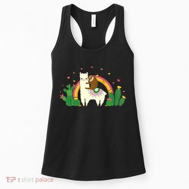 Cute Llama Sloth Love Women's Tank Top