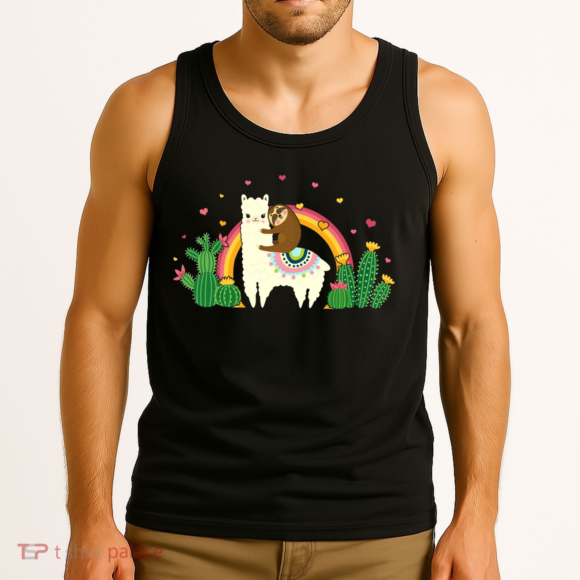 Cute Llama Sloth Love Tank Top