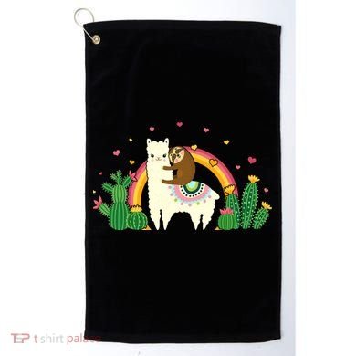 Cute Llama Sloth Love Golf Towel