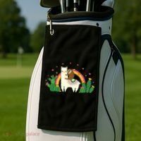 Cute Llama Sloth Love Golf Towel thumb 2
