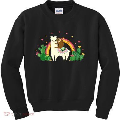 Cute Llama Sloth Love Kids Sweatshirt