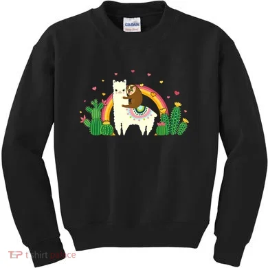 Cute Llama Sloth Love Kids Sweatshirt