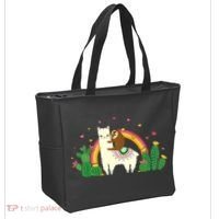 Cute Llama Sloth Love Tote Bag thumb 2
